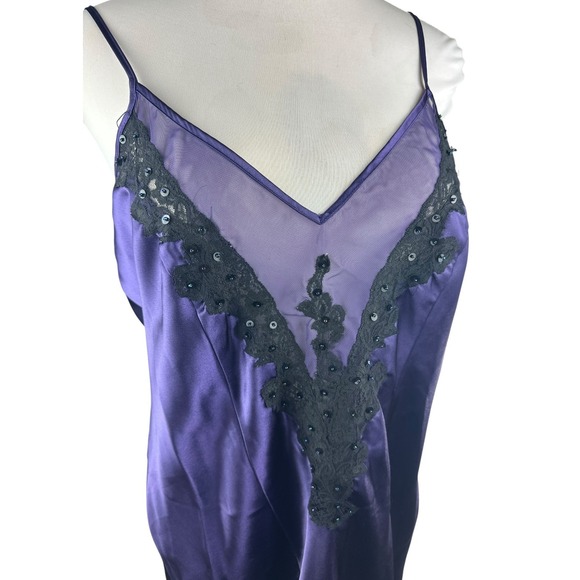 Cacique Satin Sleep Slip Dress Lingerie Chemise Purple Nighty Plus Size 18/20 - Picture 4 of 16
